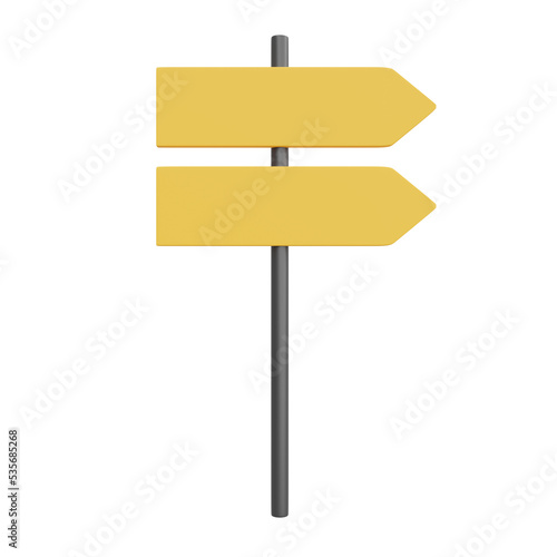 3D rendering illustration of signpost. © Thidarat