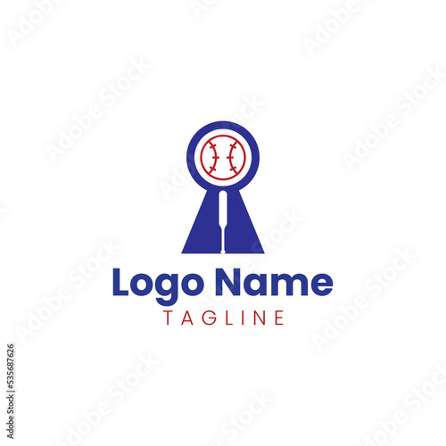 Key Baseball Logo. baseball logo for a club or company in its field