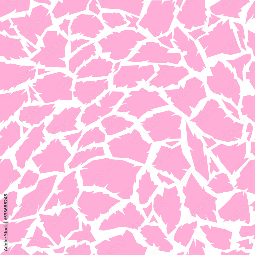 Giraffe seamless pattern. Pink animal texture. Safari background with spots. Vector cute illustration.