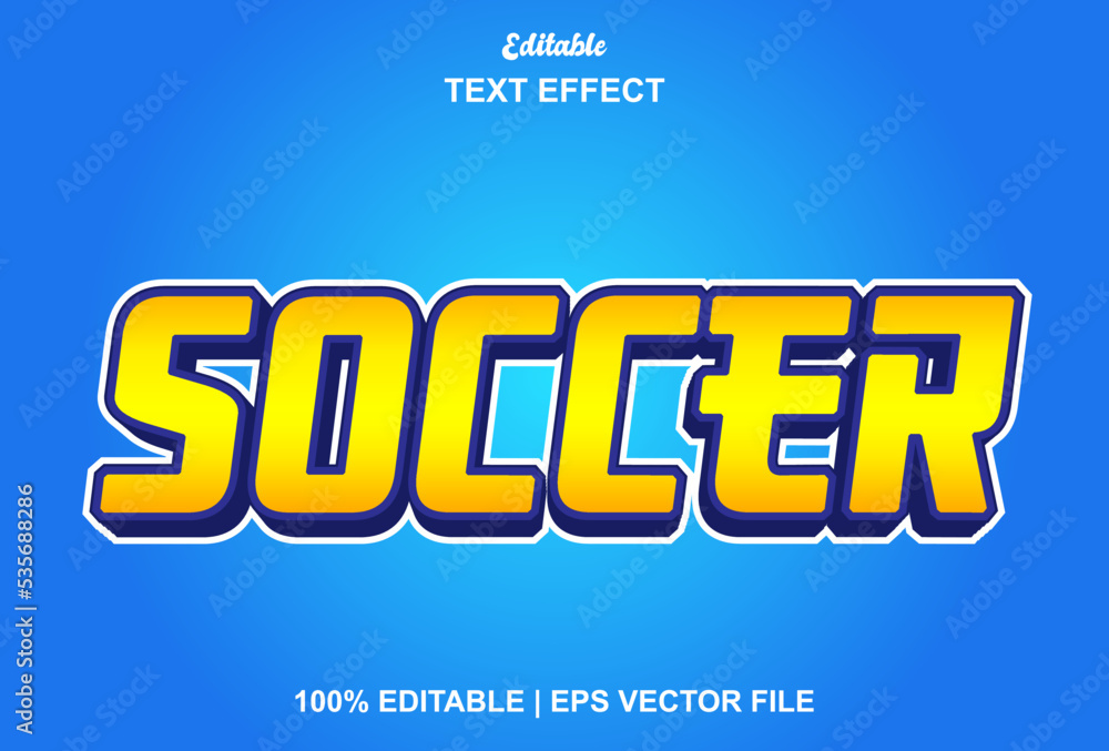 soccer text effect with editable text style
