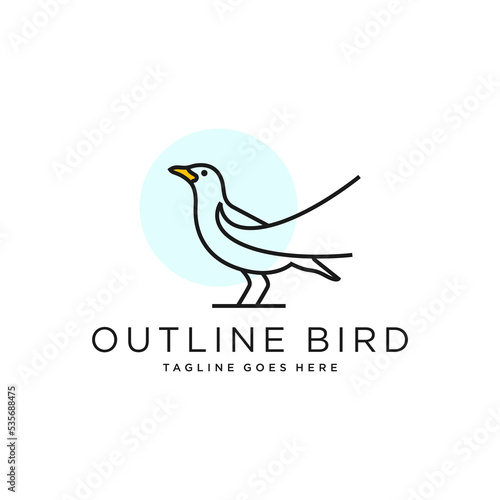 bird vector outline logo design