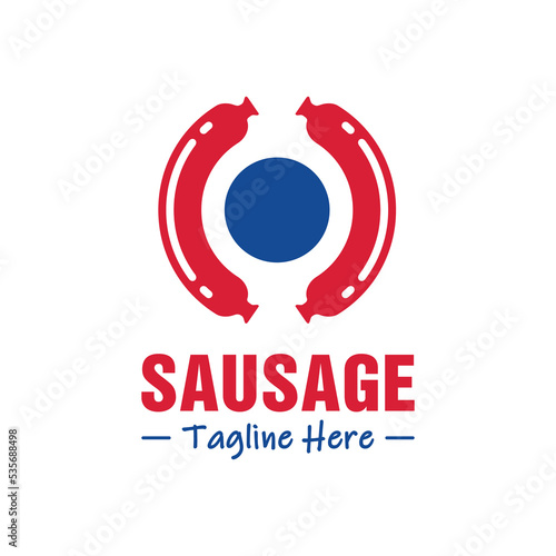 sausage food vector logo design