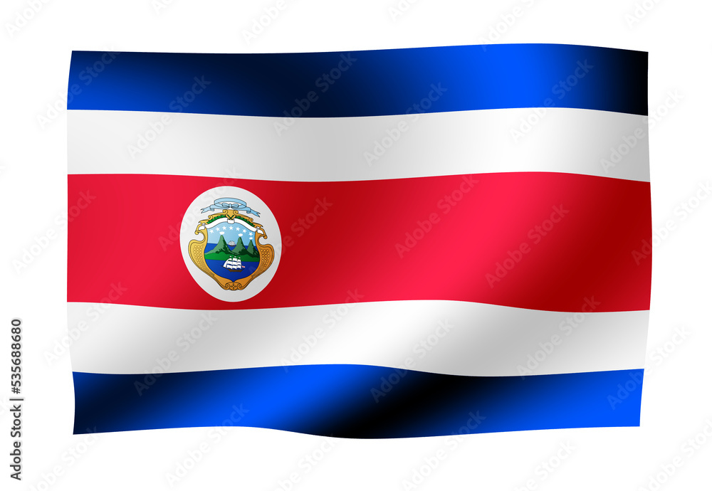 Waving national flag illustration | Costa Rica Waving national flag illustration | Costa Rica