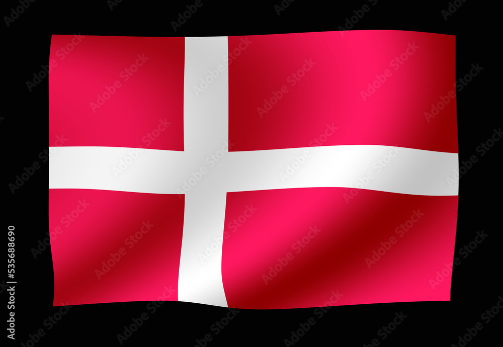 Fototapeta premium Waving national flag illustration | Denmark