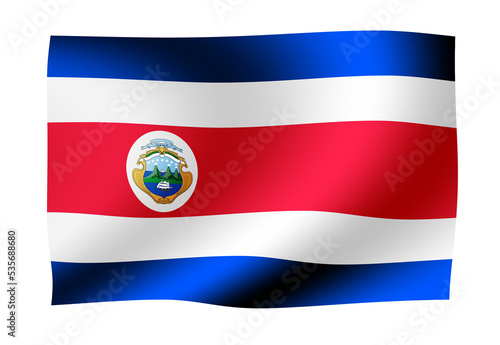 Waving national flag illustration | Costa Rica