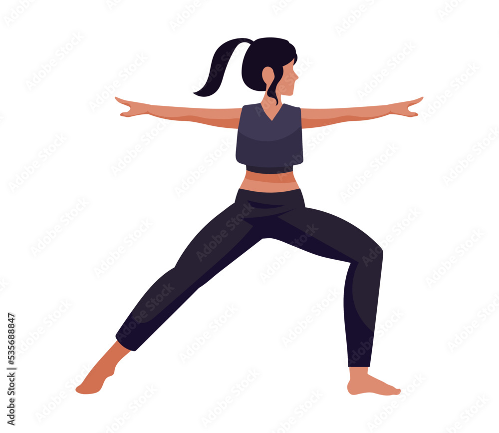 female making yoga