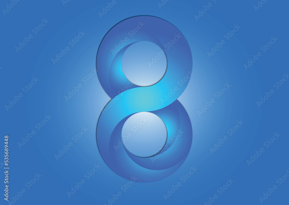 colorful 3d 8 font design
