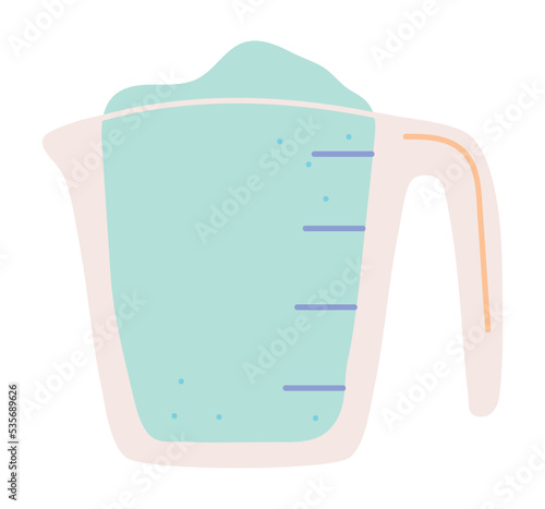 measure cup with soap