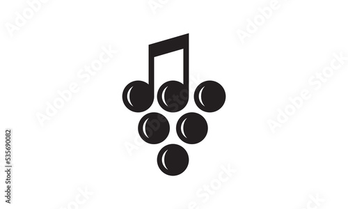 grape and music logo icon design