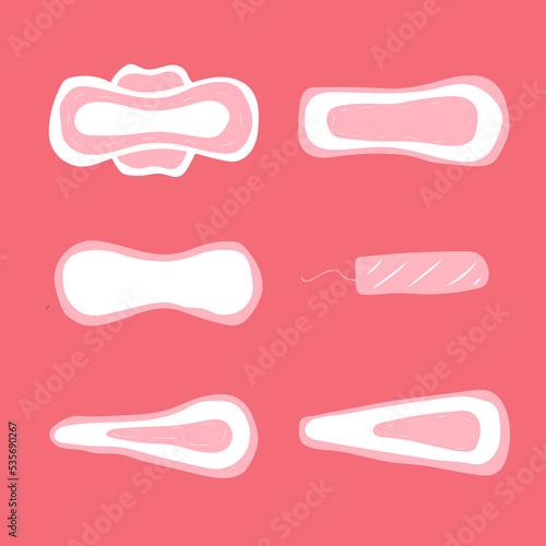 Set of gaskets,napkins. Vector. All elements are isolated