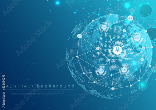 global network connection concept background image data visualization global network communication internet technology