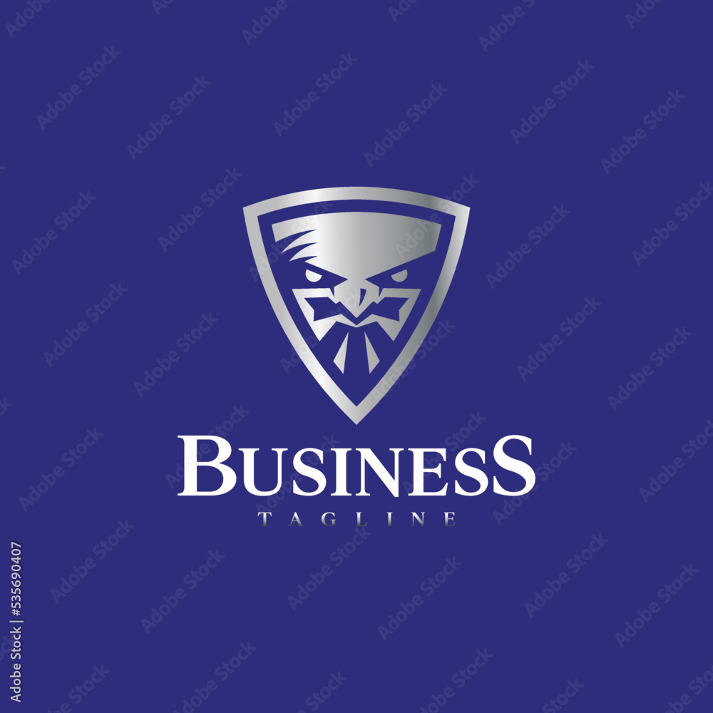 Majestic silver bird of prey in an ornamental heraldic style. The logo uses thick well defined shapes to guarantee excellent readability and reproduction a small scale or when viewed from far away. Majestic silver bird of prey in an ornamental heraldic style. The logo uses thick well defined shapes to guarantee excellent readability and reproduction a small scale or when viewed from far away.