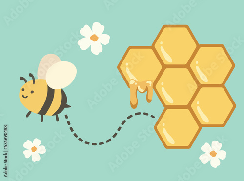 bee and honeycomb
