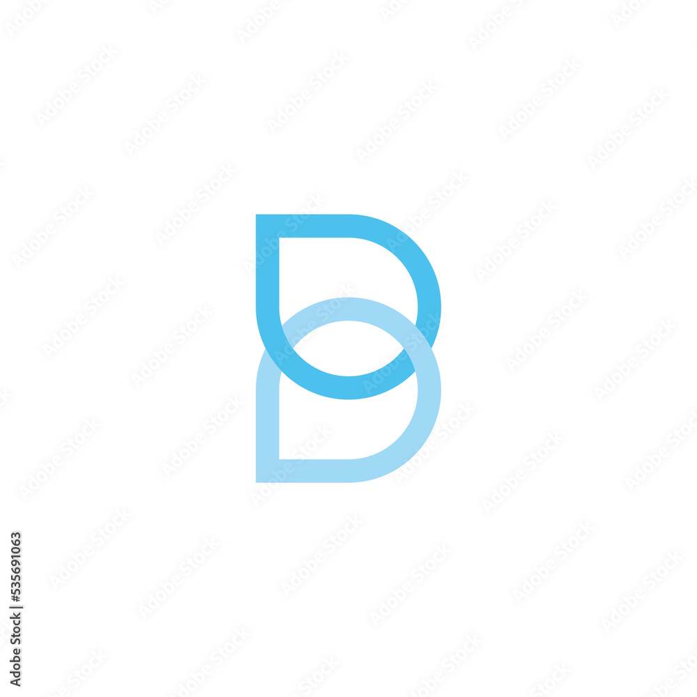 letter b linked blue water drop logo vector letter b linked blue water drop logo vector