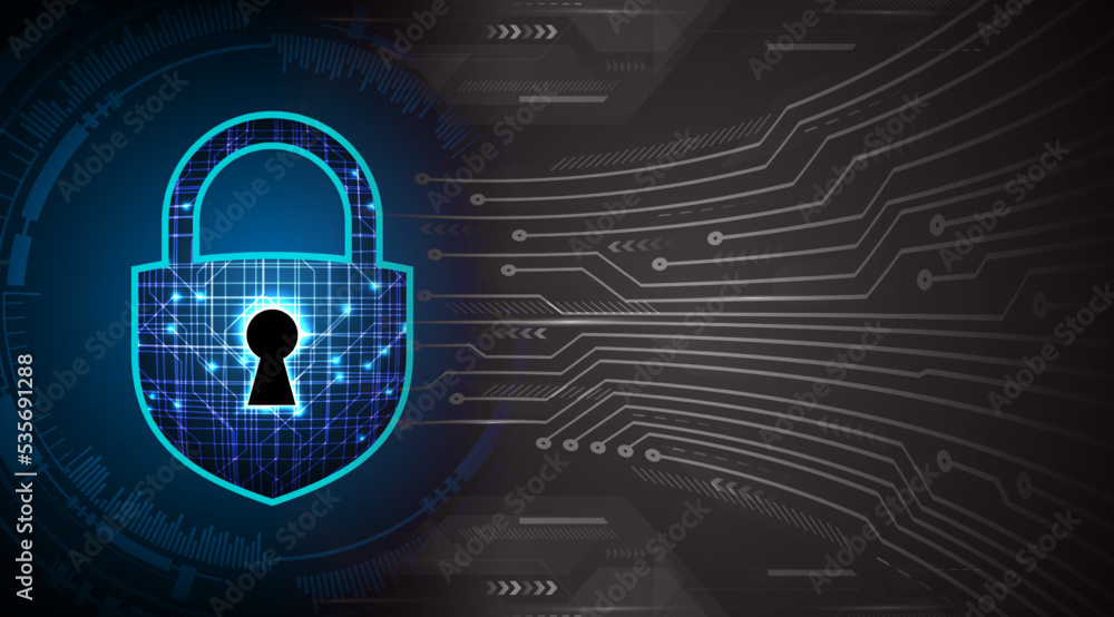 Closed Padlock on digital background, cyber security Closed Padlock on digital background, cyber security
