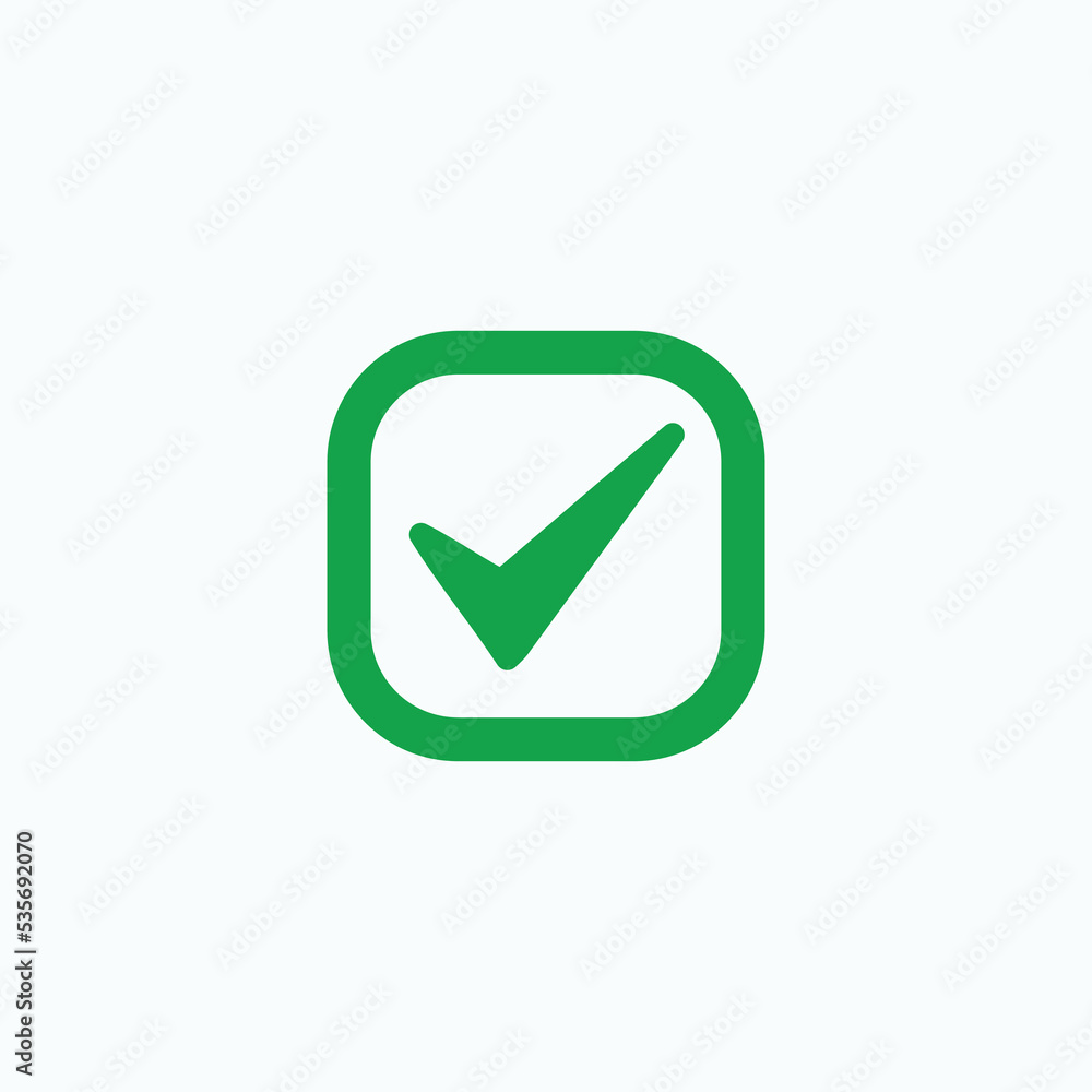 Check mark green line icons. Vector illustration. - Vector Check mark green line icons. Vector illustration. - Vector