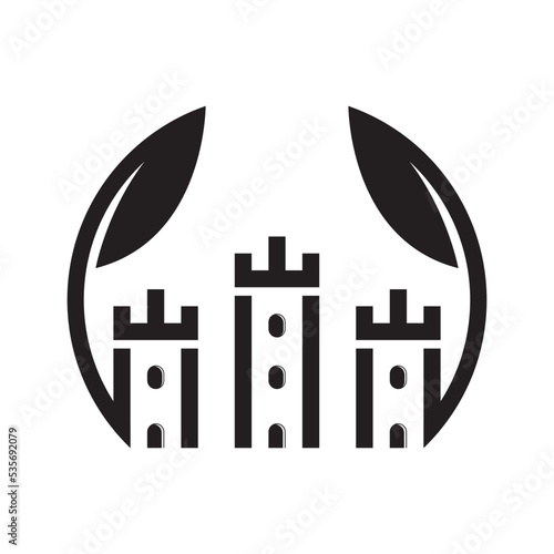 Castle logo template vector icon