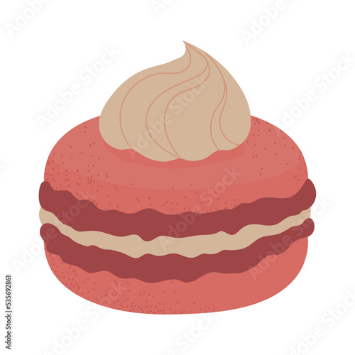 dessert macaroon with cream