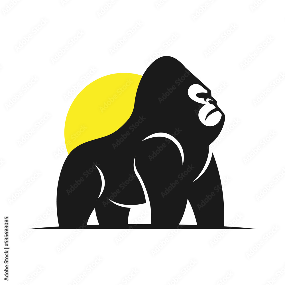 Obraz premium logo icon gorilla vector illustration