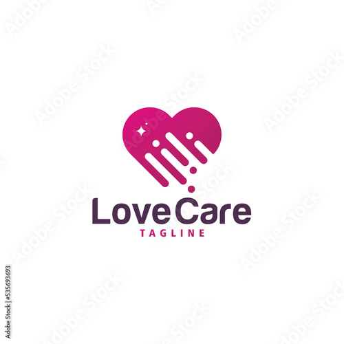 Digital love logo icon vector isolated
