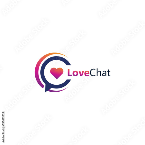love chat logo icon vector isolated