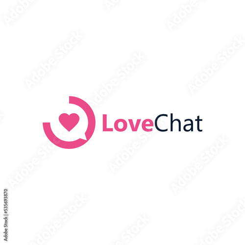 love chat logo icon vector isolated