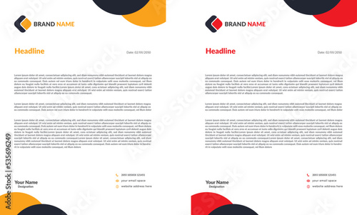 Clean and professional corporate company business letterhead pad template design