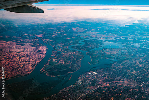 Aerial view of Sacramento Delta Wetlands