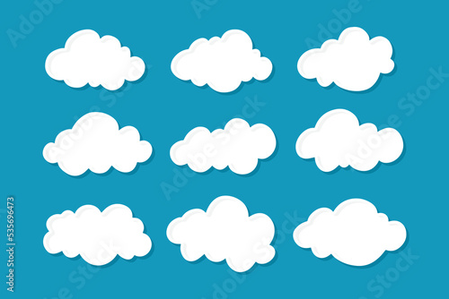 Set of hand drawn cloud vector