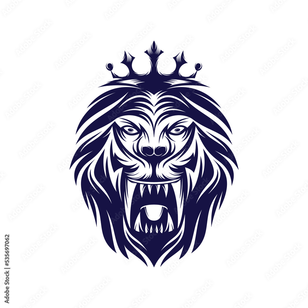 Fototapeta premium Lion king logo design vector template