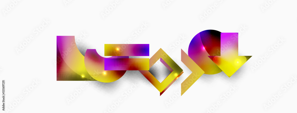 Dynamic composition, shiny geometric shapes abstract background. Trendy techno business template for wallpaper, banner, background or landing Dynamic composition, shiny geometric shapes abstract background. Trendy techno business template for wallpaper, banner, background or landing