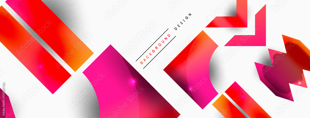 Dynamic composition, shiny geometric shapes abstract background. Trendy techno business template for wallpaper, banner, background or landing Dynamic composition, shiny geometric shapes abstract background. Trendy techno business template for wallpaper, banner, background or landing