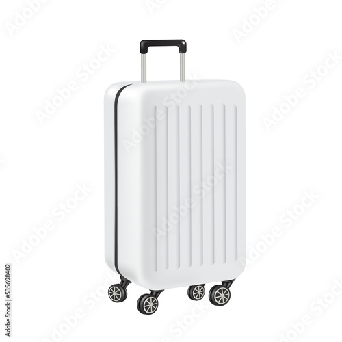 White luggage with wheels