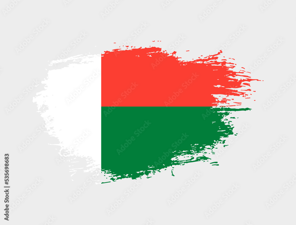 Classic brush stroke painted national Madagascar country flag illustration Classic brush stroke painted national Madagascar country flag illustration