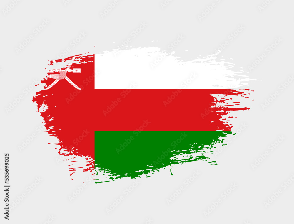 Classic brush stroke painted national Oman country flag illustration Classic brush stroke painted national Oman country flag illustration