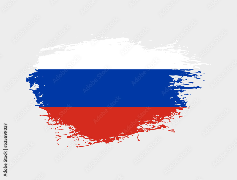 Classic brush stroke painted national Russia country flag illustration Classic brush stroke painted national Russia country flag illustration