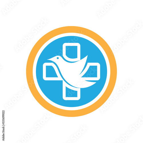 Medical and bird logo template vector icon