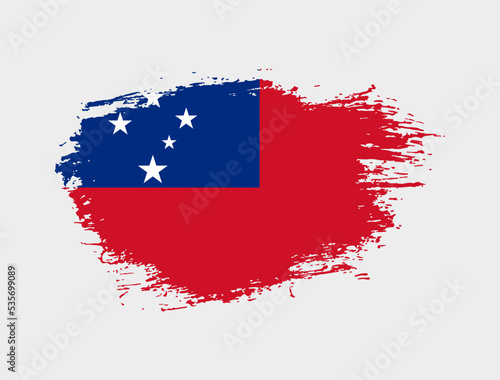 Classic brush stroke painted national Samoa country flag illustration