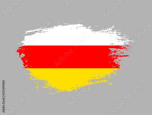 Classic brush stroke painted national South Ossetia country flag illustration