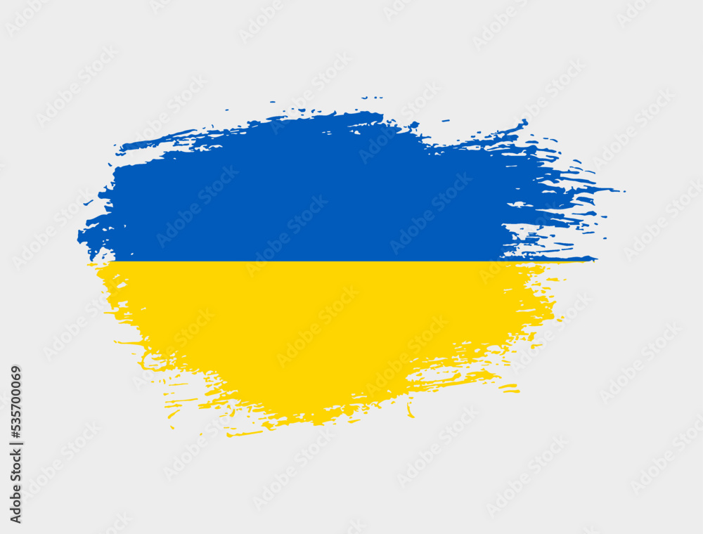 Obraz premium Classic brush stroke painted national Ukraine country flag illustration