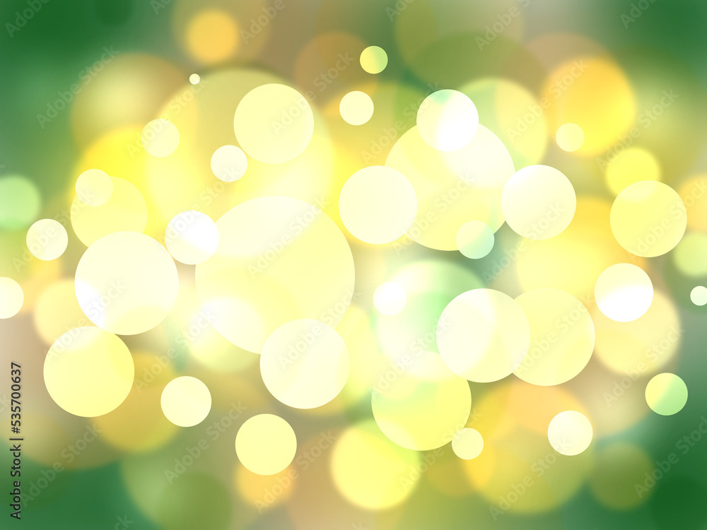 Obraz premium キラキラ美しく輝くイエローの光とグリーンのグラデーション背景