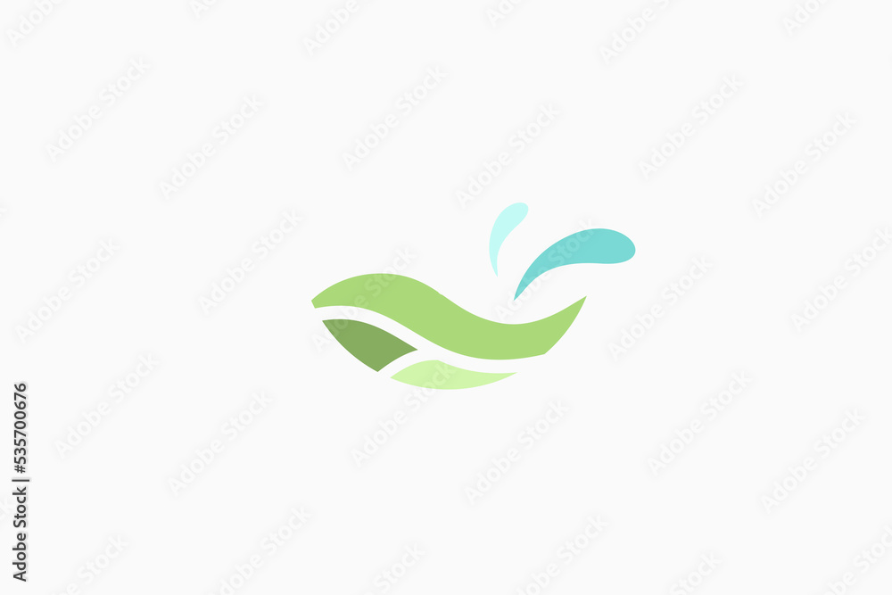 Illustration vector graphic of fresh nature green bowl with splash water. Good for symbol and logo