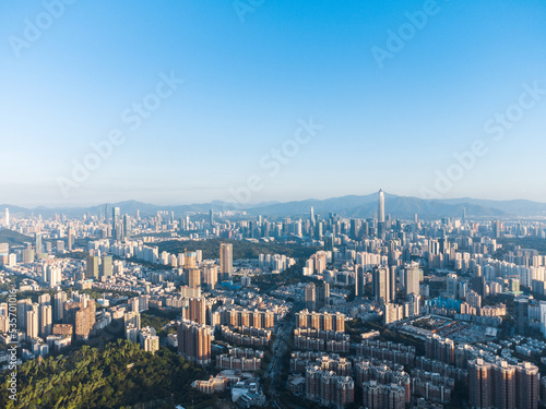 Aerial photo of Futian City, Shenzhen, Guangdong, China © WU