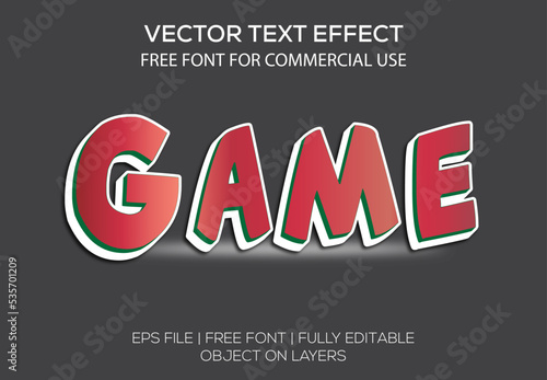 Luxury game vector editable text effect design. 