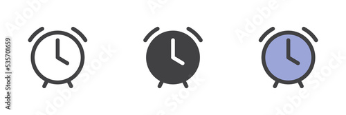 Alarm clock different style icon set