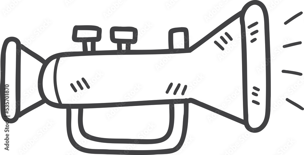 Hand Drawn trumpet illustration Hand Drawn trumpet illustration