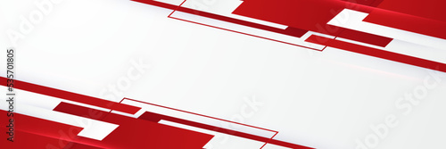 Red and white abstract wide banner background. template corporate concept red black grey and white contrast background. Vector graphic design illustration photo