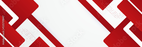 Red abstract wide banner background vector, modern corporate concept.