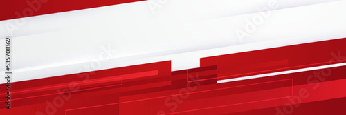 Abstract red and white grey tech geometric banner design