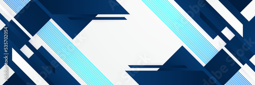 Modern blue and white geometric shapes corporate abstract technology background. Vector abstract graphic design banner pattern presentation background web template.